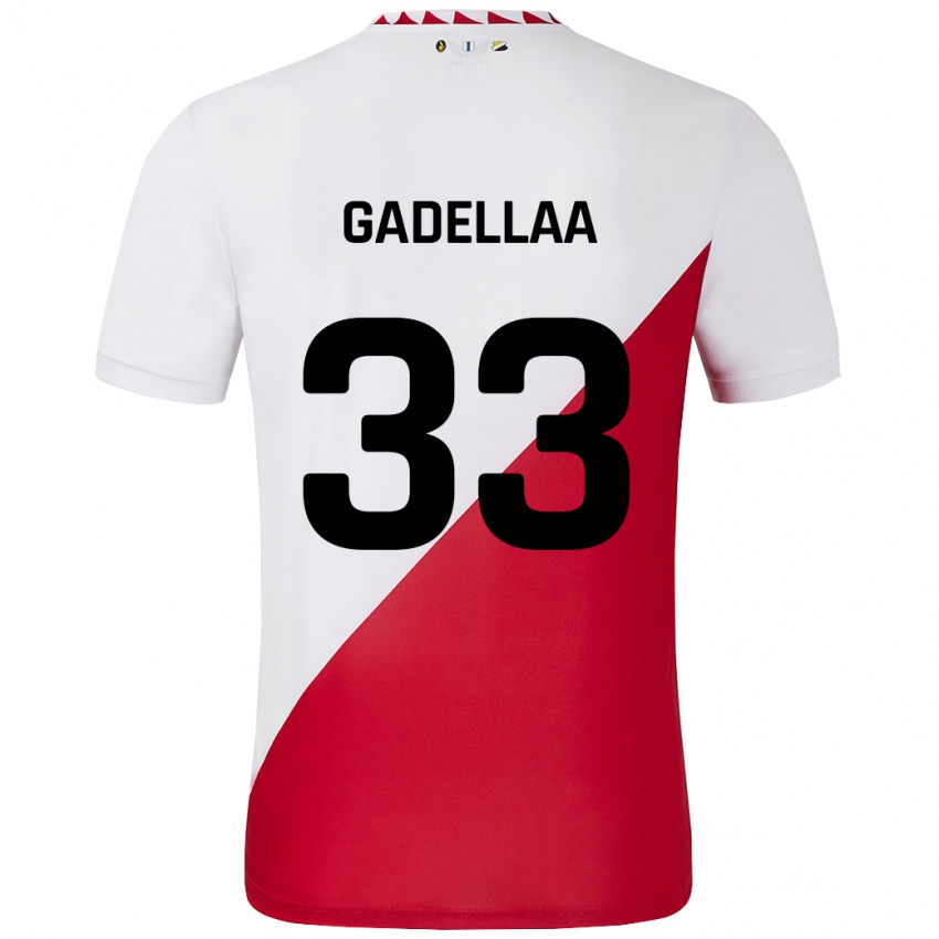 Criança Camisola Kevin Gadellaa #33 Vermelho Branco Principal 2024/25 Camisa Brasil