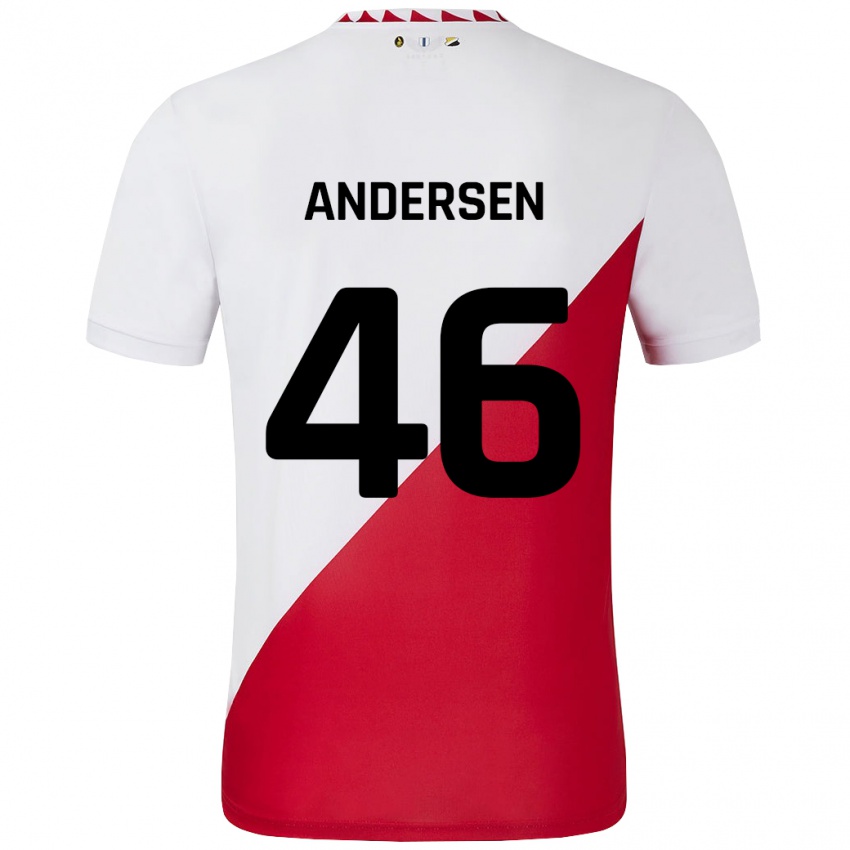 Criança Camisola Silas Andersen #46 Vermelho Branco Principal 2024/25 Camisa Brasil