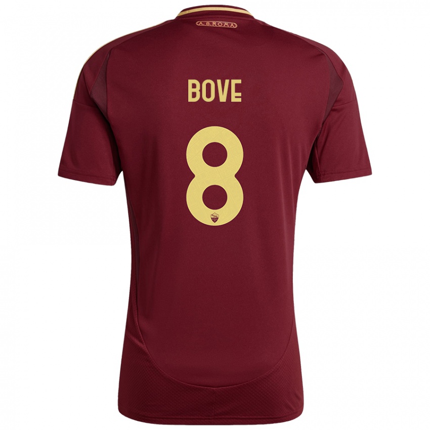 Criança Camisola Edoardo Bove #8 Ouro Castanho Vermelho Principal 2024/25 Camisa Brasil