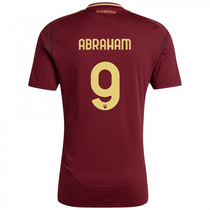 Criança Camisola Tammy Abraham #9 Ouro Castanho Vermelho Principal 2024/25 Camisa Brasil