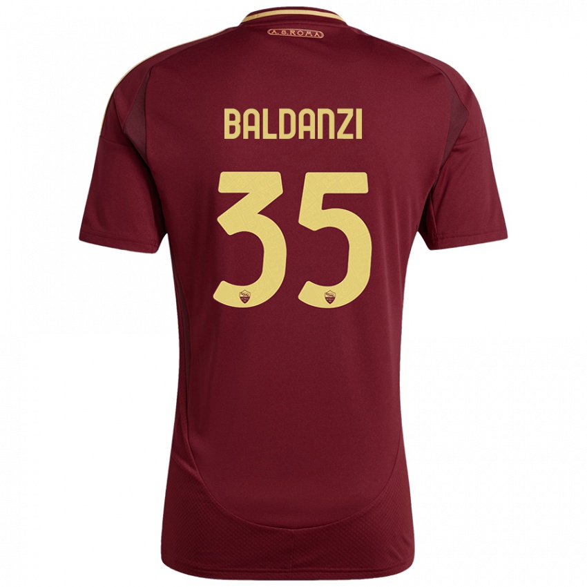 Criança Camisola Tommaso Baldanzi #35 Ouro Castanho Vermelho Principal 2024/25 Camisa Brasil