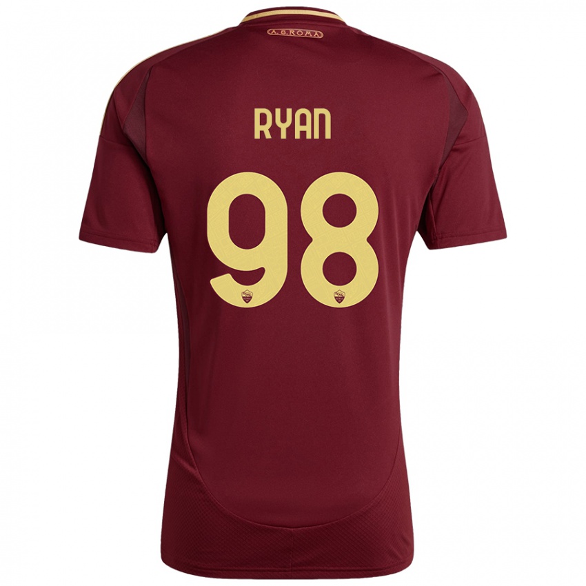 Criança Camisola Mathew Ryan #98 Ouro Castanho Vermelho Principal 2024/25 Camisa Brasil