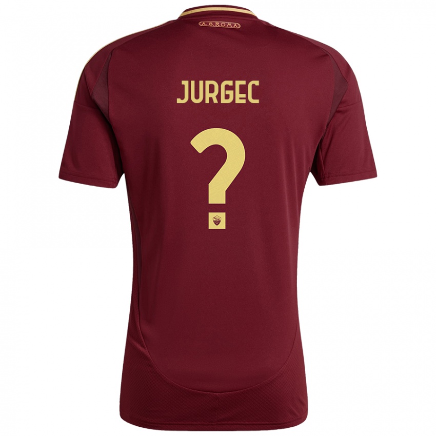 Criança Camisola Jan Jurgec #0 Ouro Castanho Vermelho Principal 2024/25 Camisa Brasil