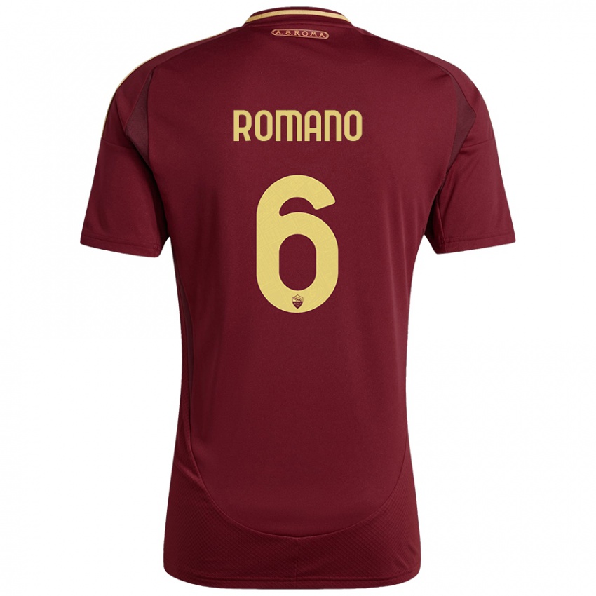 Criança Camisola Alessandro Romano #6 Ouro Castanho Vermelho Principal 2024/25 Camisa Brasil