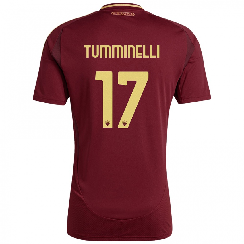 Criança Camisola Gianmarco Tumminelli #17 Ouro Castanho Vermelho Principal 2024/25 Camisa Brasil