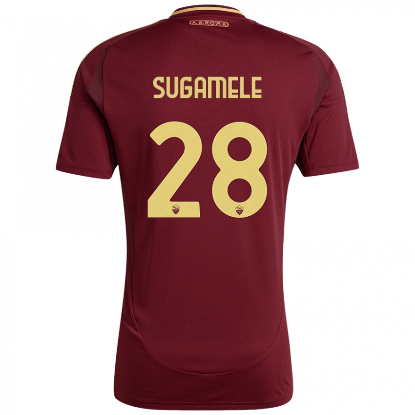 Criança Camisola Alessandro Sugamele #28 Ouro Castanho Vermelho Principal 2024/25 Camisa Brasil