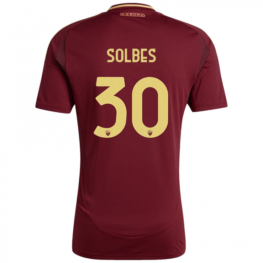 Criança Camisola Ricardo Solbes #30 Ouro Castanho Vermelho Principal 2024/25 Camisa Brasil