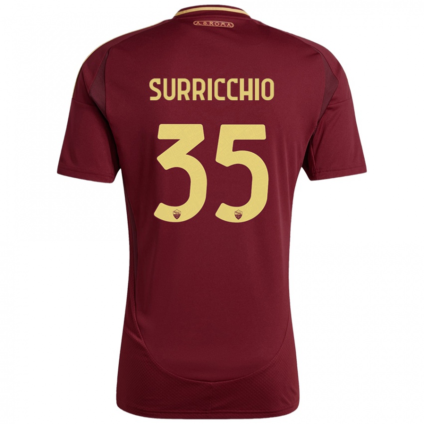 Criança Camisola Jacopo Surricchio #35 Ouro Castanho Vermelho Principal 2024/25 Camisa Brasil