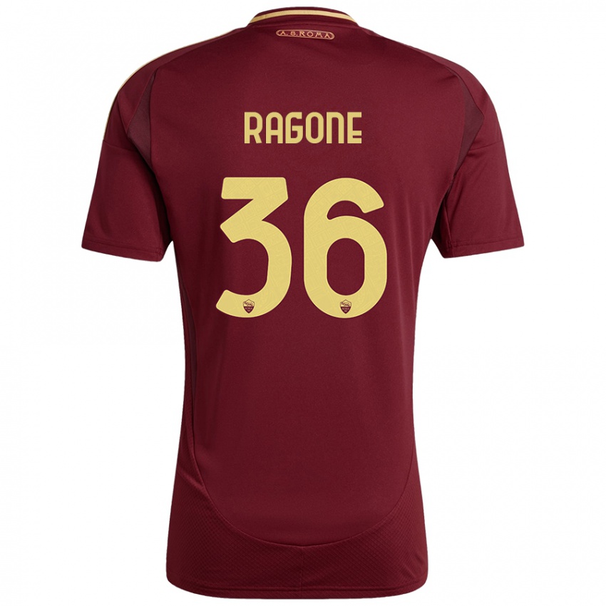 Criança Camisola Diego Ragone #36 Ouro Castanho Vermelho Principal 2024/25 Camisa Brasil