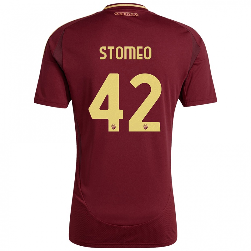 Criança Camisola Giorgio Stomeo #42 Ouro Castanho Vermelho Principal 2024/25 Camisa Brasil