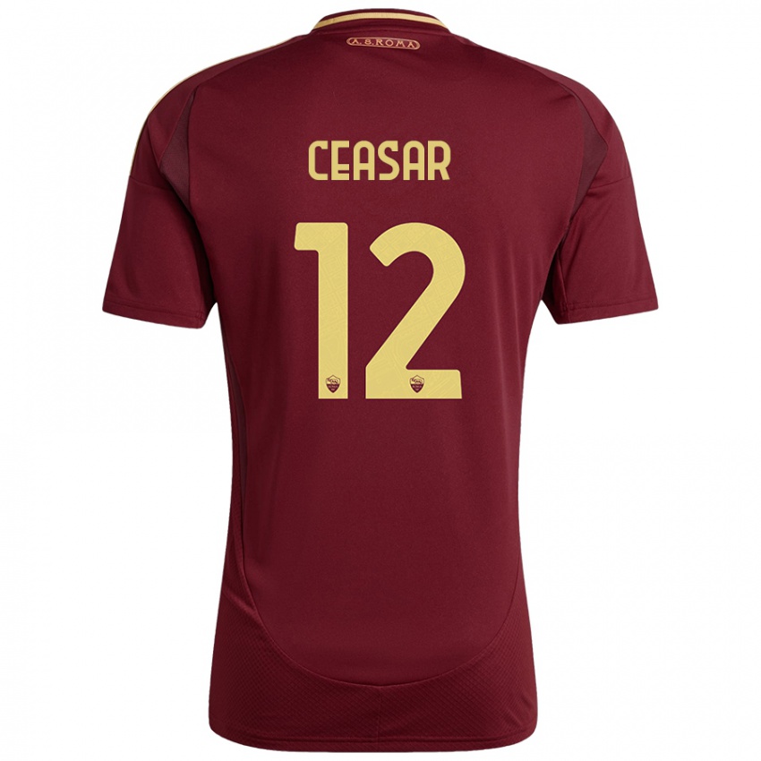 Criança Camisola Camelia Ceasar #12 Ouro Castanho Vermelho Principal 2024/25 Camisa Brasil