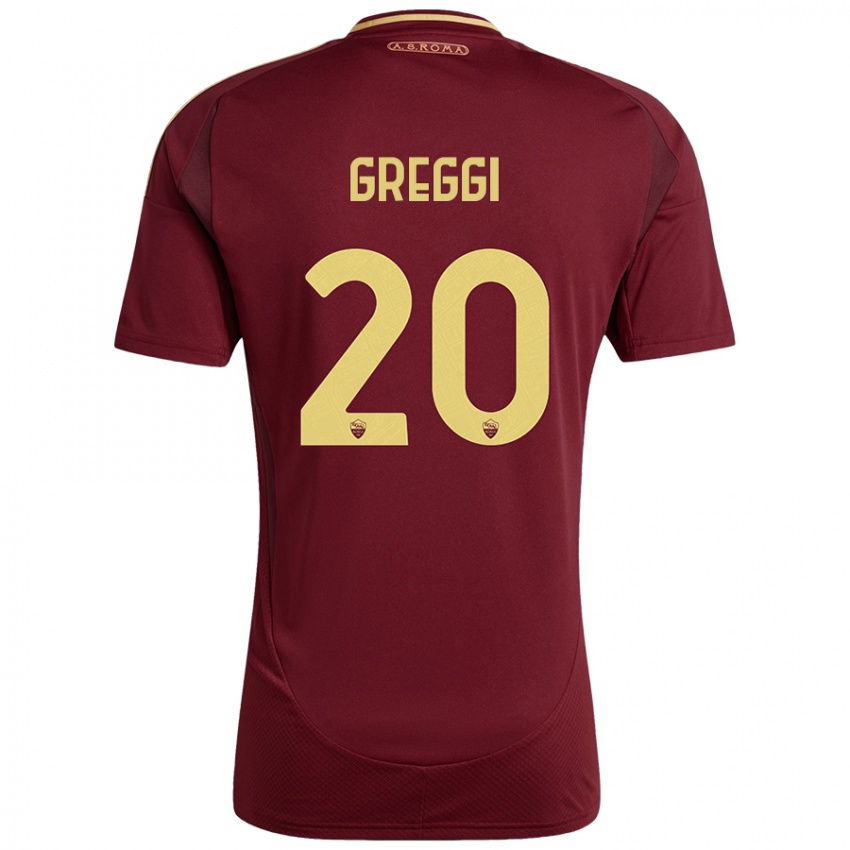 Criança Camisola Giada Greggi #20 Ouro Castanho Vermelho Principal 2024/25 Camisa Brasil