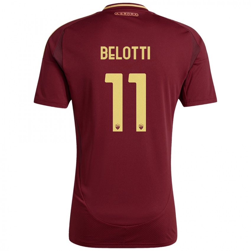 Criança Camisola Andrea Belotti #11 Ouro Castanho Vermelho Principal 2024/25 Camisa Brasil