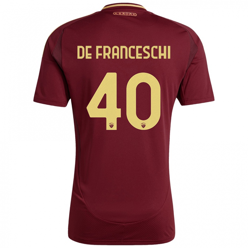 Criança Camisola Leonardo De Franceschi #40 Ouro Castanho Vermelho Principal 2024/25 Camisa Brasil