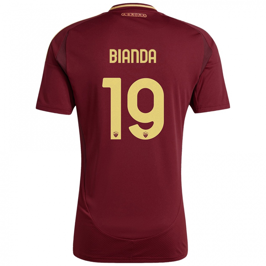 Criança Camisola William Bianda #19 Ouro Castanho Vermelho Principal 2024/25 Camisa Brasil