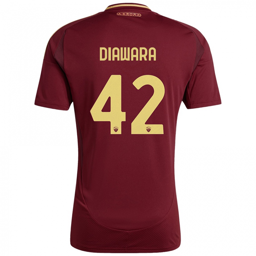 Criança Camisola Amadou Diawara #42 Ouro Castanho Vermelho Principal 2024/25 Camisa Brasil