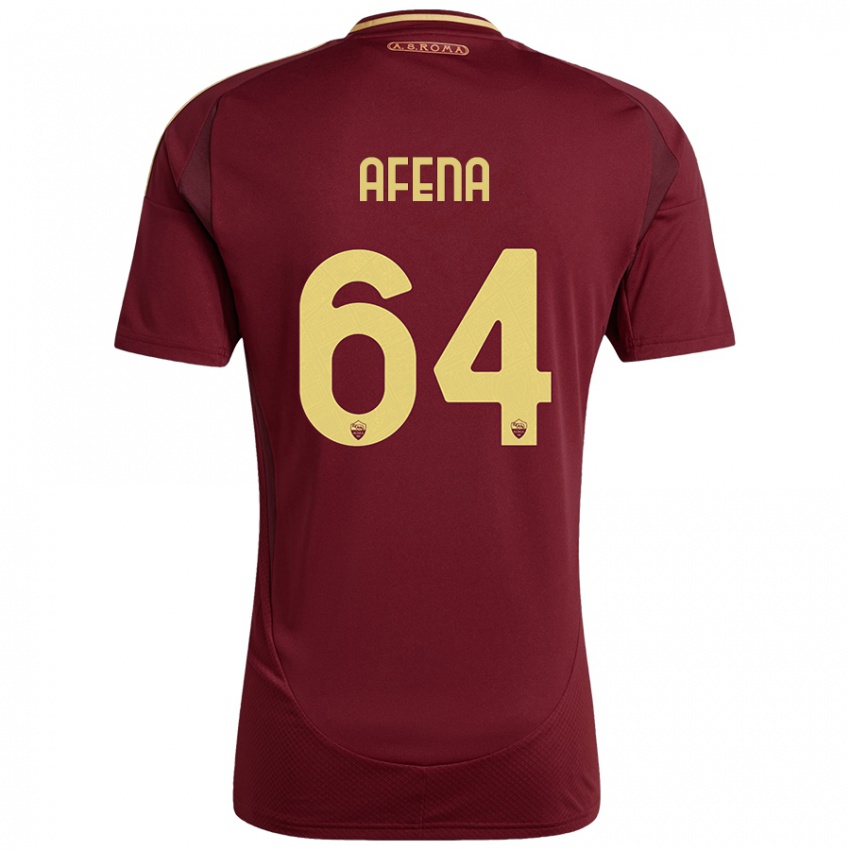 Criança Camisola Felix Afena-Gyan #64 Ouro Castanho Vermelho Principal 2024/25 Camisa Brasil