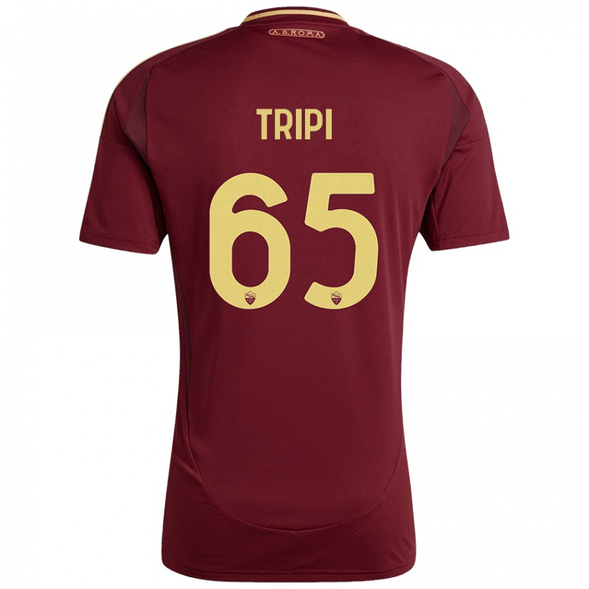 Criança Camisola Filippo Tripi #65 Ouro Castanho Vermelho Principal 2024/25 Camisa Brasil