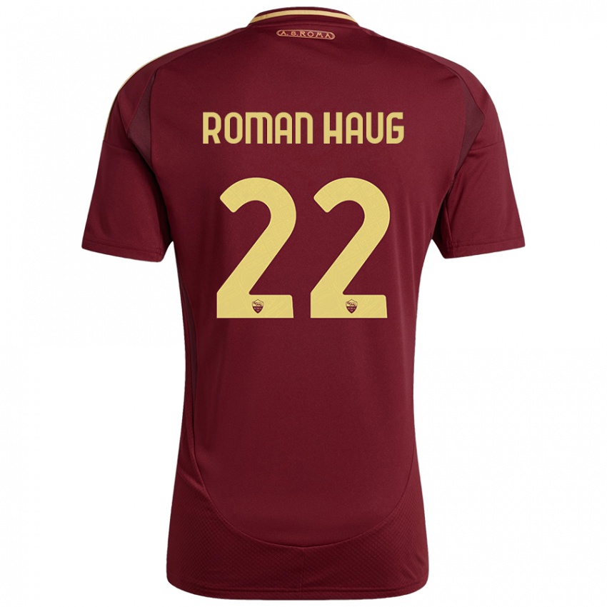 Criança Camisola Sophie Roman Haug #22 Ouro Castanho Vermelho Principal 2024/25 Camisa Brasil