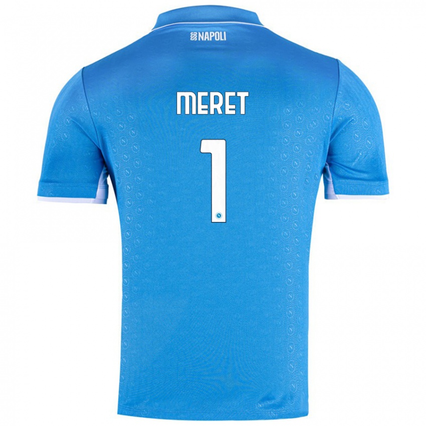 Criança Camisola Alex Meret #1 Celeiro Azul Principal 2024/25 Camisa Brasil