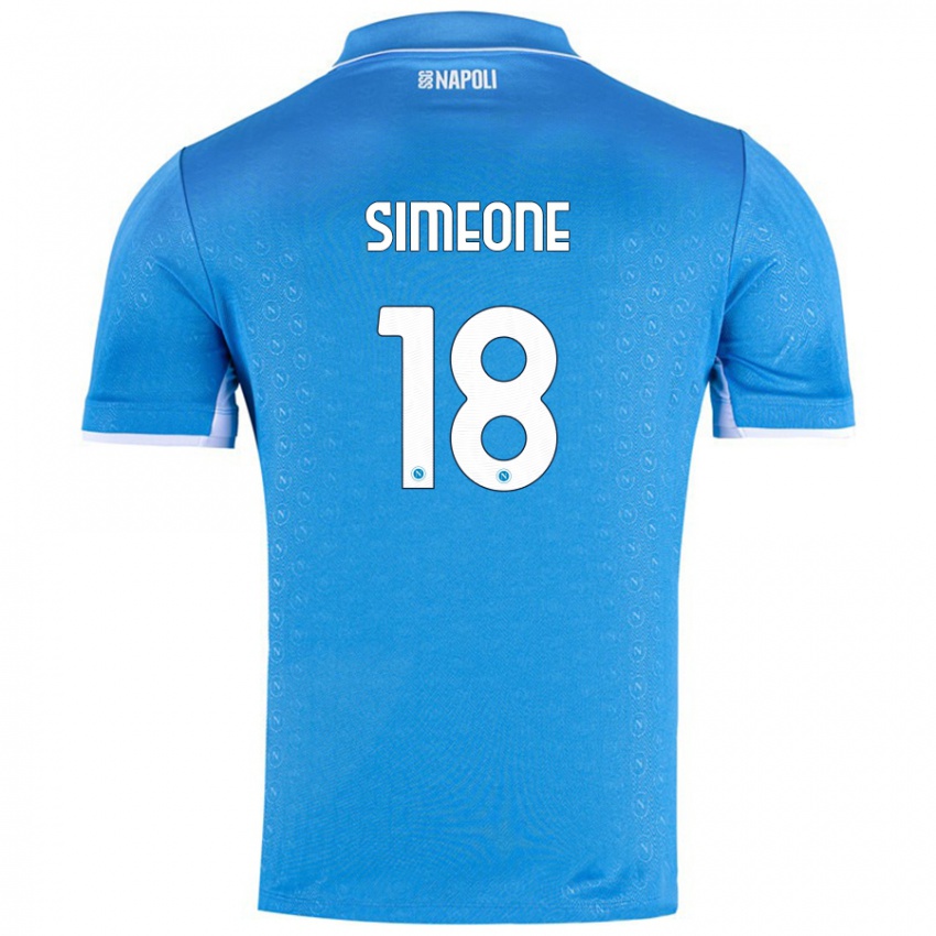 Criança Camisola Giovanni Simeone #18 Celeiro Azul Principal 2024/25 Camisa Brasil