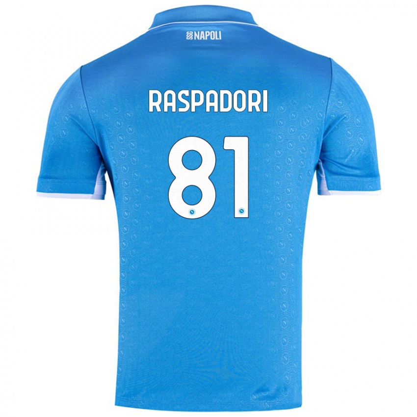 Criança Camisola Giacomo Raspadori #81 Celeiro Azul Principal 2024/25 Camisa Brasil