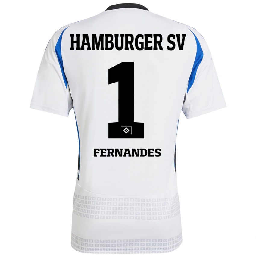 Criança Camisola Daniel Heuer Fernandes #1 Azul Branco Principal 2024/25 Camisa Brasil