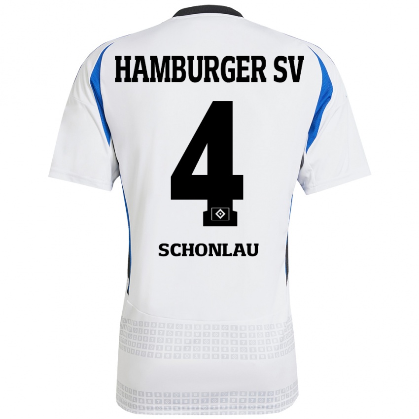 Criança Camisola Sebastian Schonlau #4 Azul Branco Principal 2024/25 Camisa Brasil