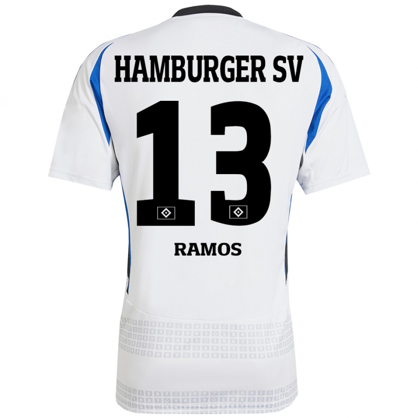 Criança Camisola Guilherme Ramos #13 Azul Branco Principal 2024/25 Camisa Brasil