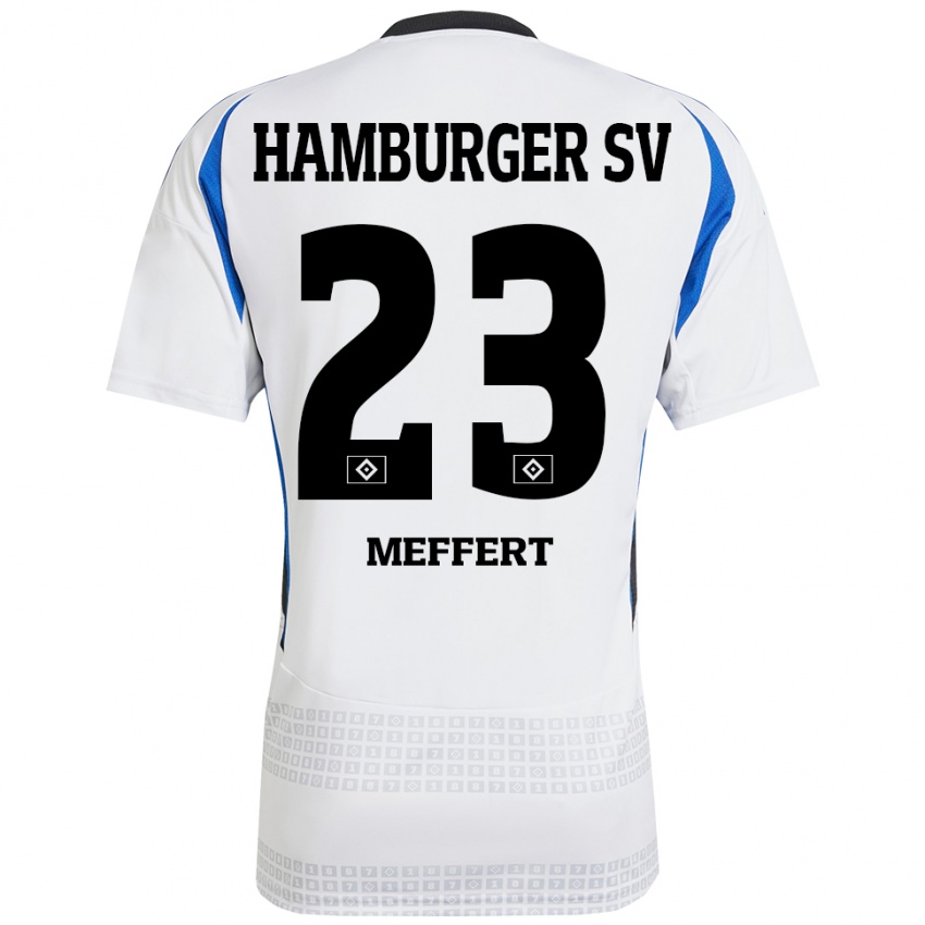 Criança Camisola Jonas Meffert #23 Azul Branco Principal 2024/25 Camisa Brasil