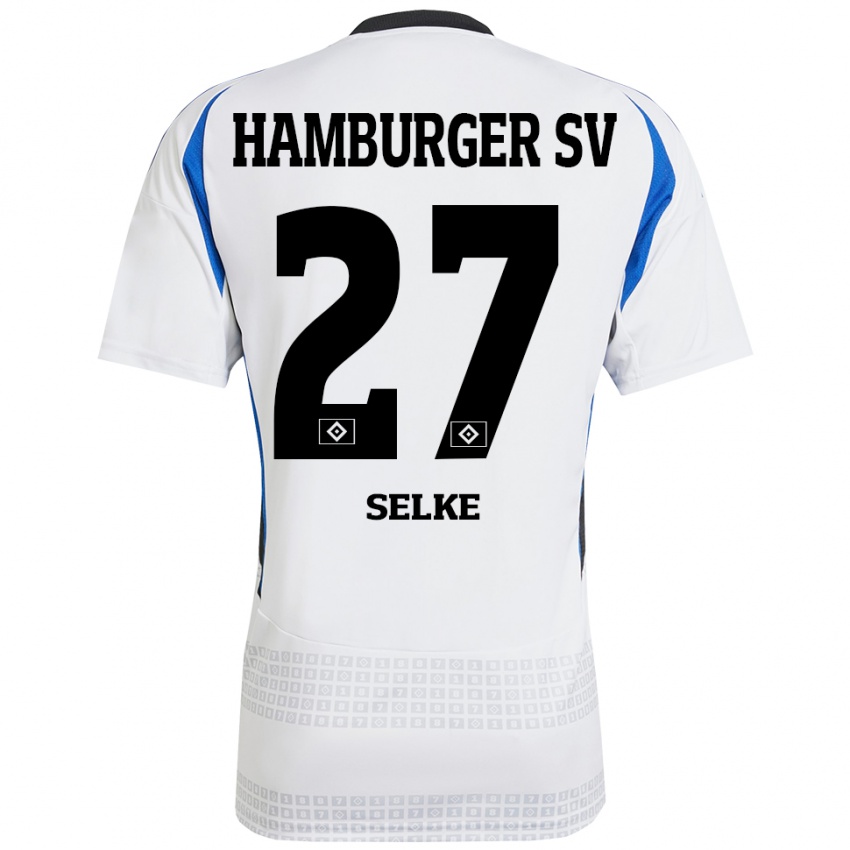 Criança Camisola Davie Selke #27 Azul Branco Principal 2024/25 Camisa Brasil