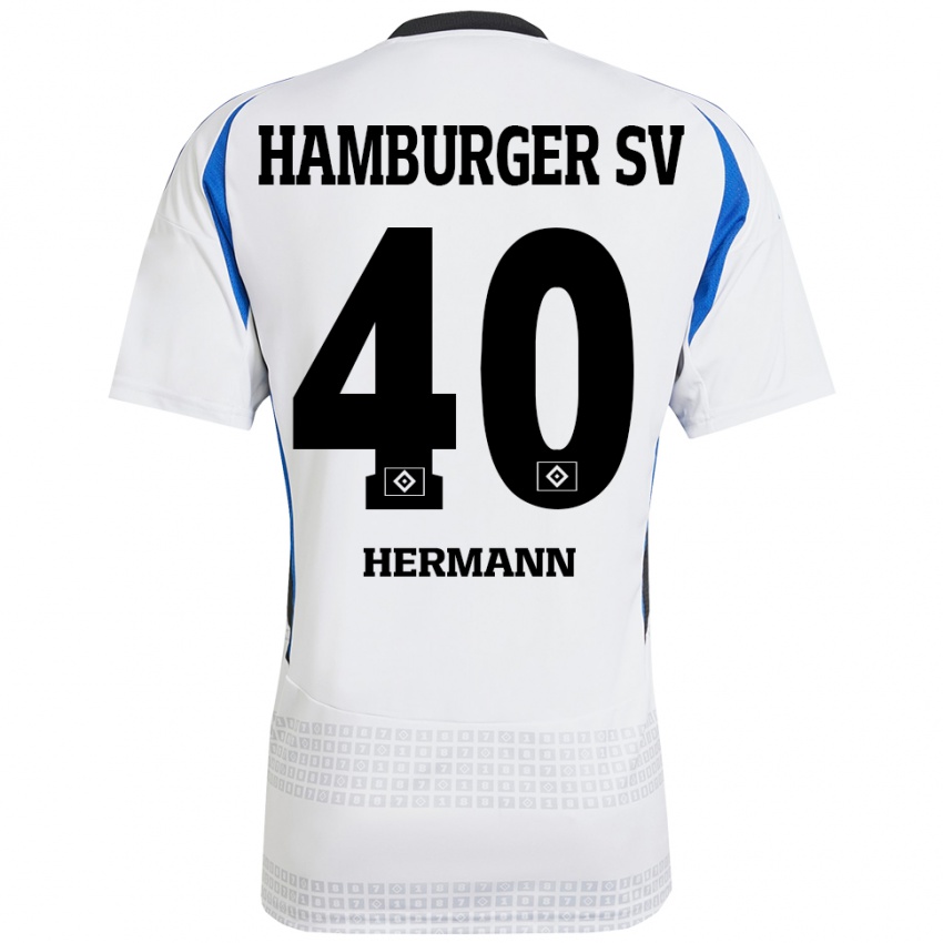 Criança Camisola Hannes Hermann #40 Azul Branco Principal 2024/25 Camisa Brasil