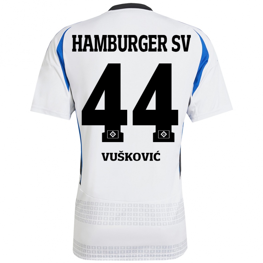 Criança Camisola Mario Vuskovic #44 Azul Branco Principal 2024/25 Camisa Brasil