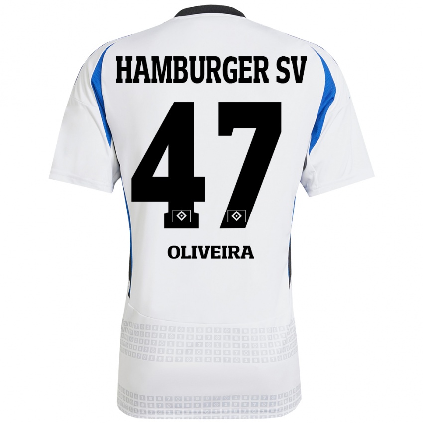 Criança Camisola Nicolas Oliveira #47 Azul Branco Principal 2024/25 Camisa Brasil