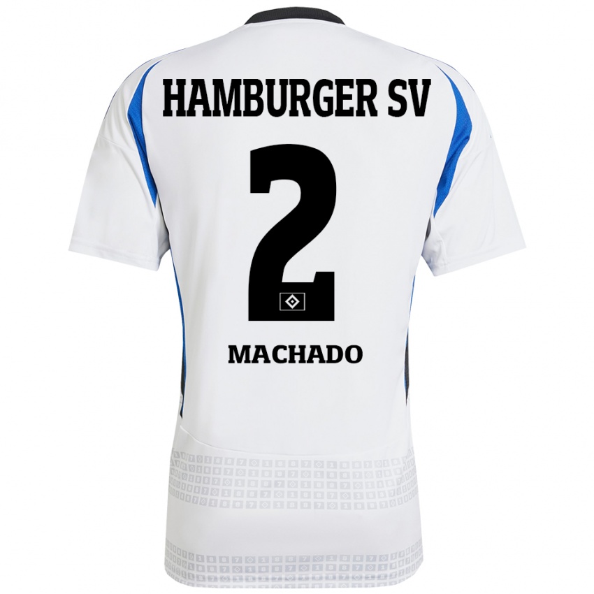 Criança Camisola Kilian Hölscher Machado #2 Azul Branco Principal 2024/25 Camisa Brasil