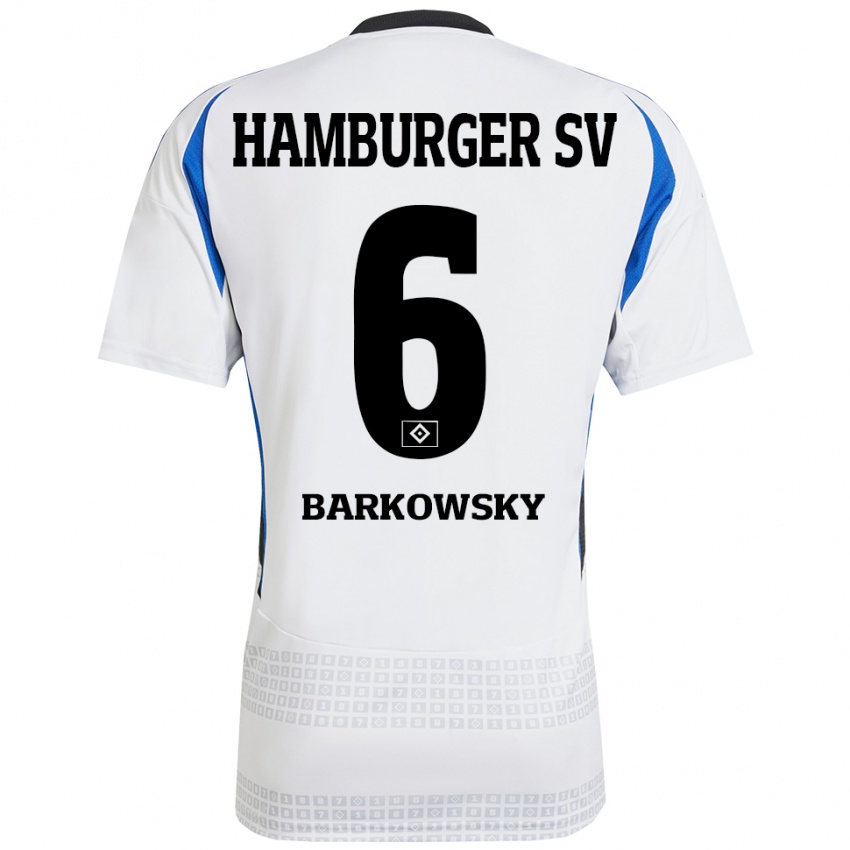 Criança Camisola Finn Barkowsky #6 Azul Branco Principal 2024/25 Camisa Brasil