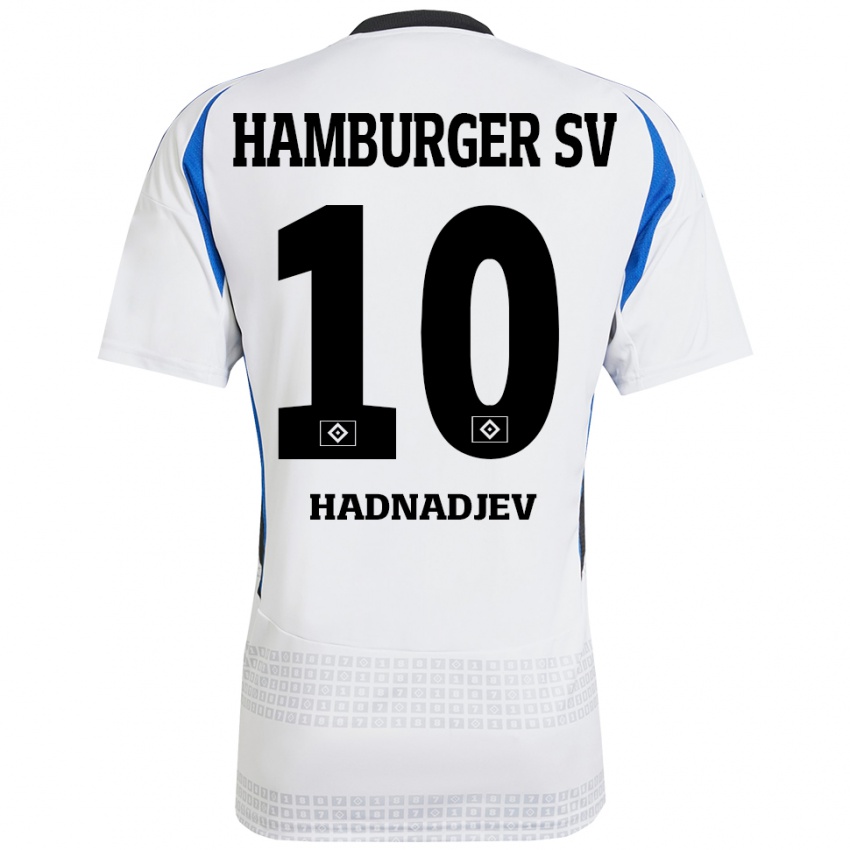 Criança Camisola Marko Hadnadjev #10 Azul Branco Principal 2024/25 Camisa Brasil