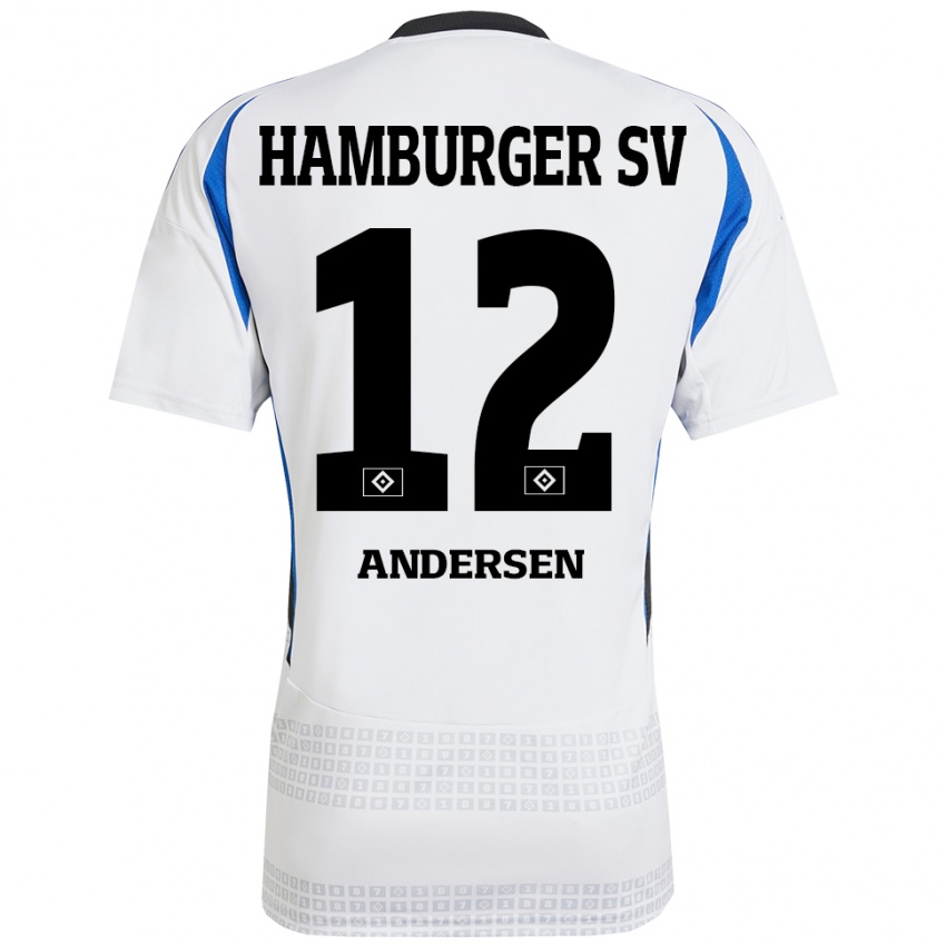 Criança Camisola Patrick Andersen #12 Azul Branco Principal 2024/25 Camisa Brasil