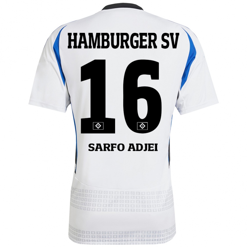 Criança Camisola Maximilian Sarfo-Adjei #16 Azul Branco Principal 2024/25 Camisa Brasil