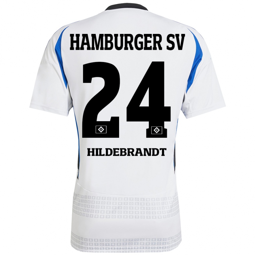 Criança Camisola Tjark Hildebrandt #24 Azul Branco Principal 2024/25 Camisa Brasil