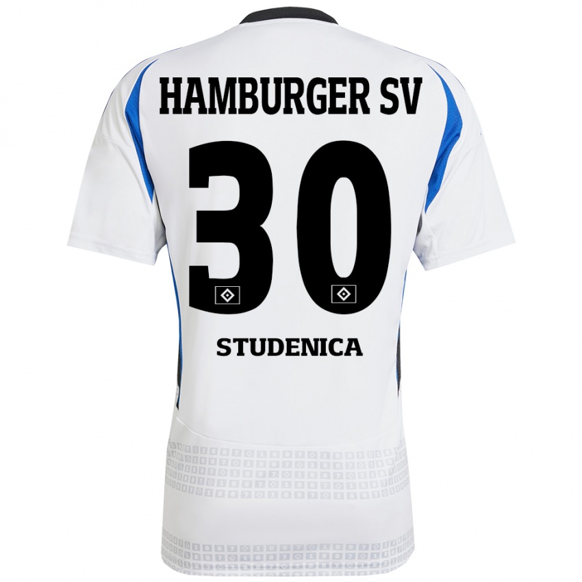 Criança Camisola Aron Studenica #30 Azul Branco Principal 2024/25 Camisa Brasil