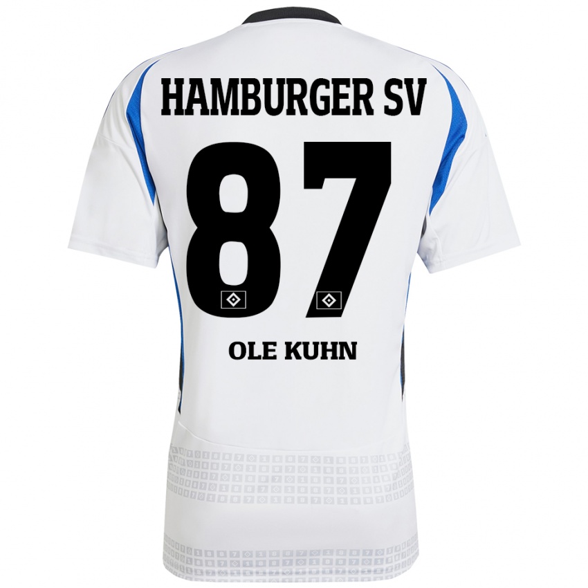 Criança Camisola Niklas Ole Kühn #87 Azul Branco Principal 2024/25 Camisa Brasil