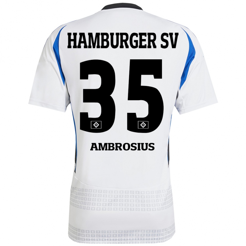 Criança Camisola Stephan Ambrosius #35 Azul Branco Principal 2024/25 Camisa Brasil