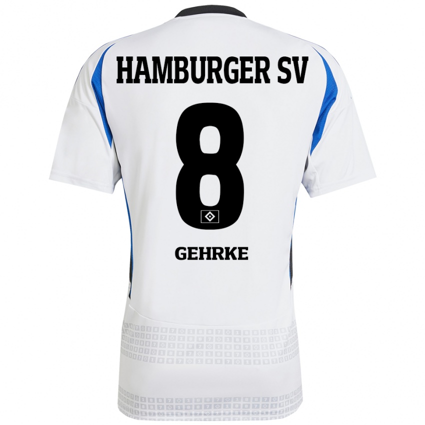 Criança Camisola Stefan Gehrke #8 Azul Branco Principal 2024/25 Camisa Brasil