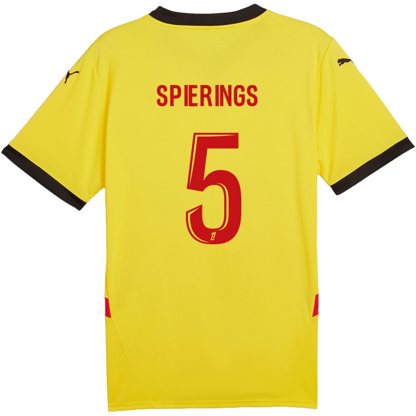 Criança Camisola Stijn Spierings #5 Vermelho Amarelo Principal 2024/25 Camisa Brasil