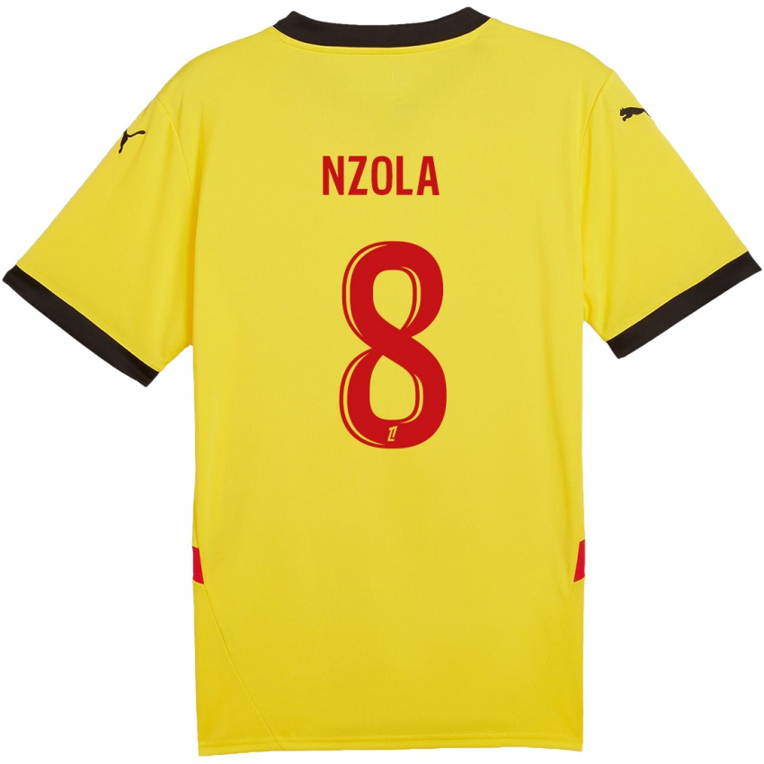 Criança Camisola M'bala Nzola #8 Vermelho Amarelo Principal 2024/25 Camisa Brasil