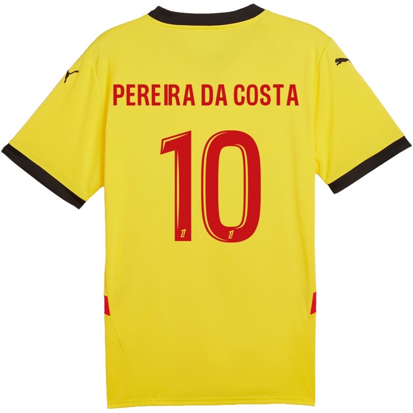 Criança Camisola David Pereira Da Costa #10 Vermelho Amarelo Principal 2024/25 Camisa Brasil