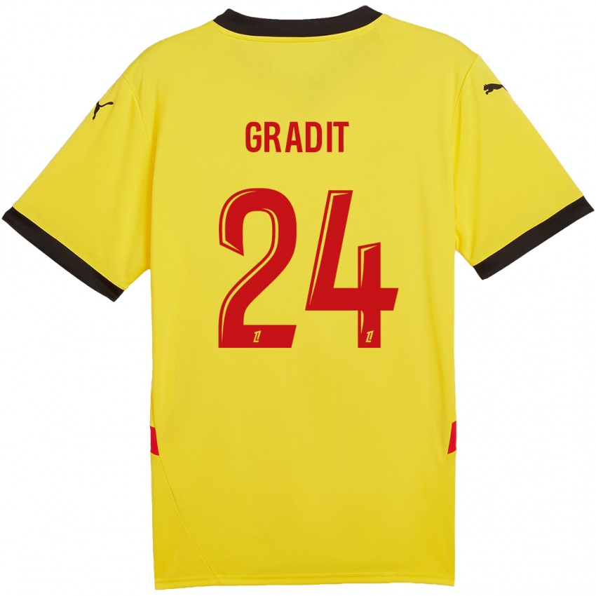 Criança Camisola Jonathan Gradit #24 Vermelho Amarelo Principal 2024/25 Camisa Brasil