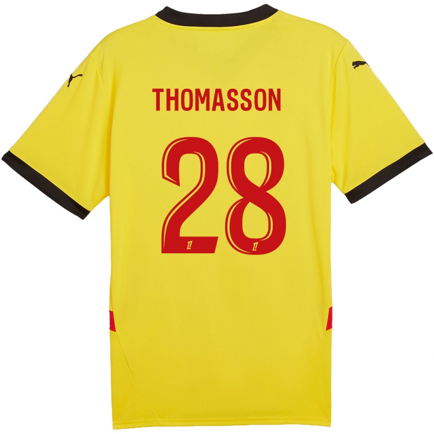 Criança Camisola Adrien Thomasson #28 Vermelho Amarelo Principal 2024/25 Camisa Brasil