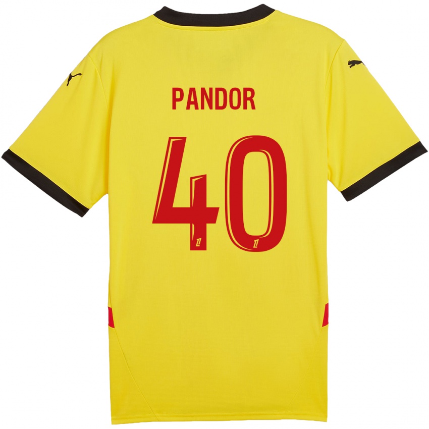 Criança Camisola Yannick Pandor #40 Vermelho Amarelo Principal 2024/25 Camisa Brasil